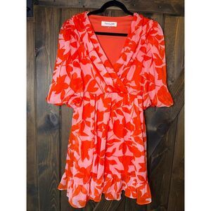 Taylor Printed Chiffon Belted Fit and Flare Dress NO BELT